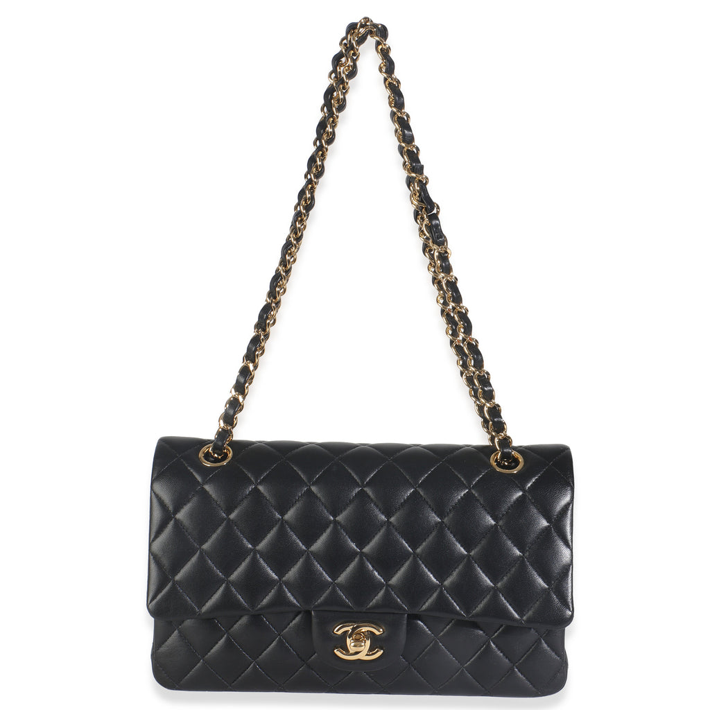Black Quilted Lambskin Medium Classic Double Flap Bag