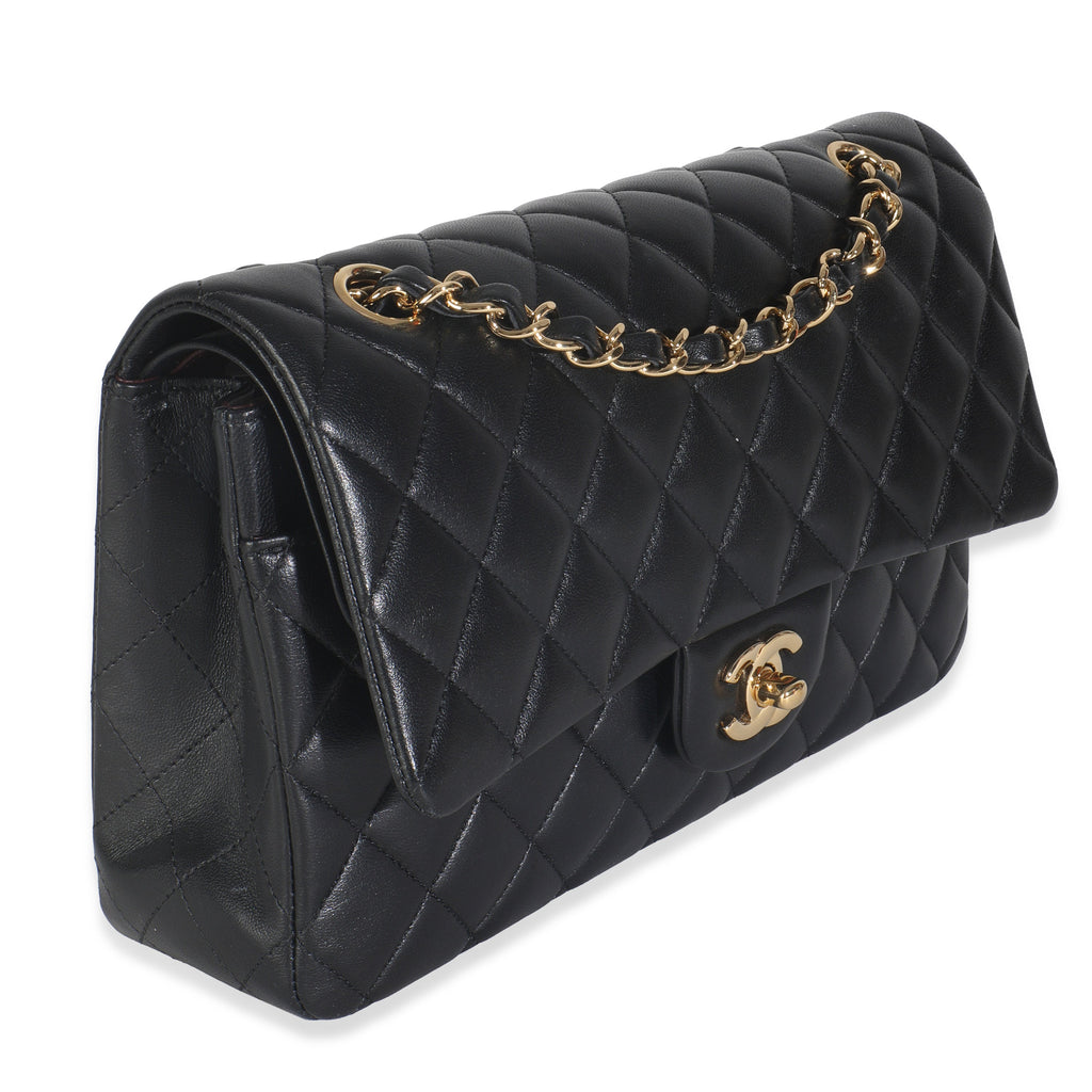 Black Quilted Lambskin Medium Classic Double Flap Bag