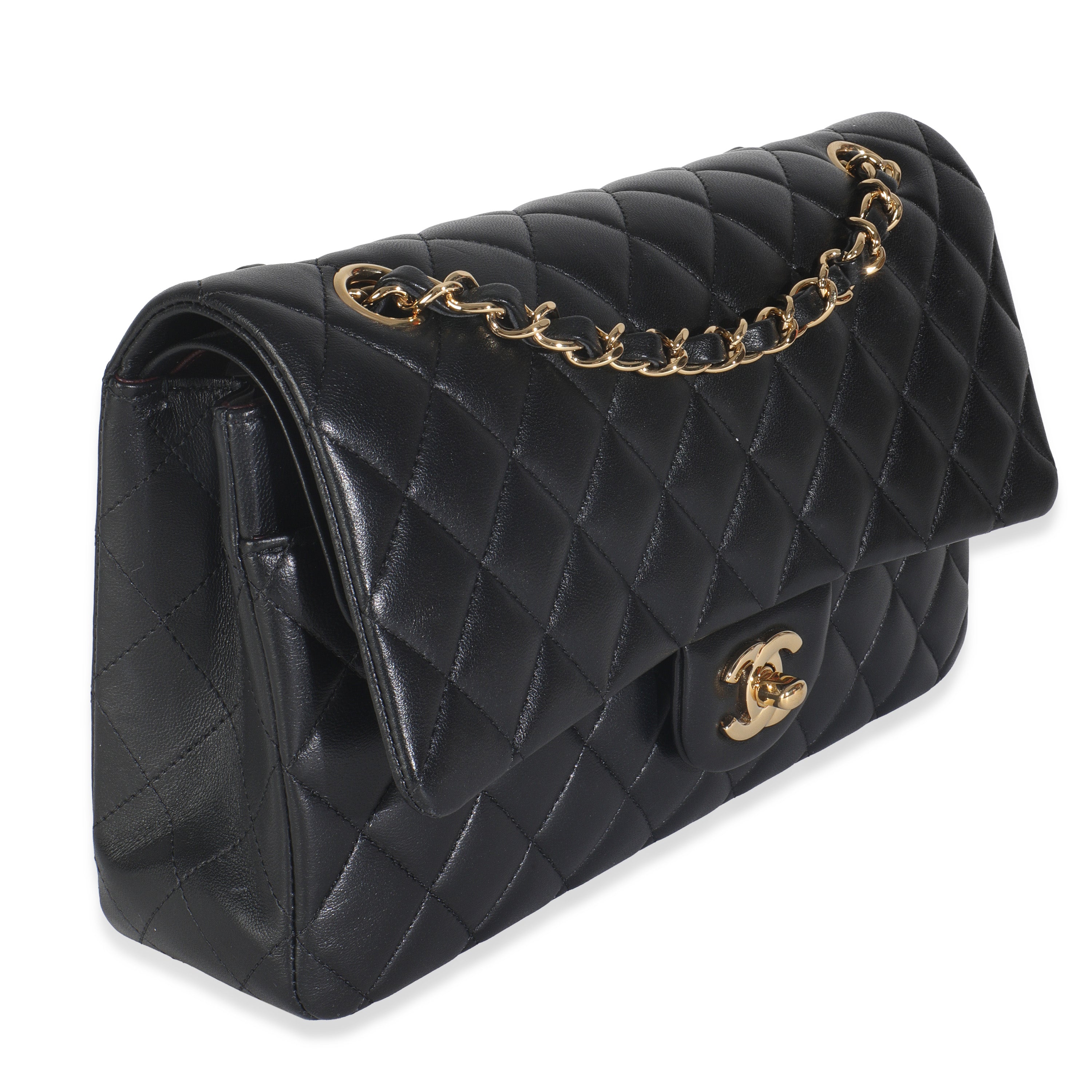 Black Quilted Lambskin Medium Classic Double Flap Bag