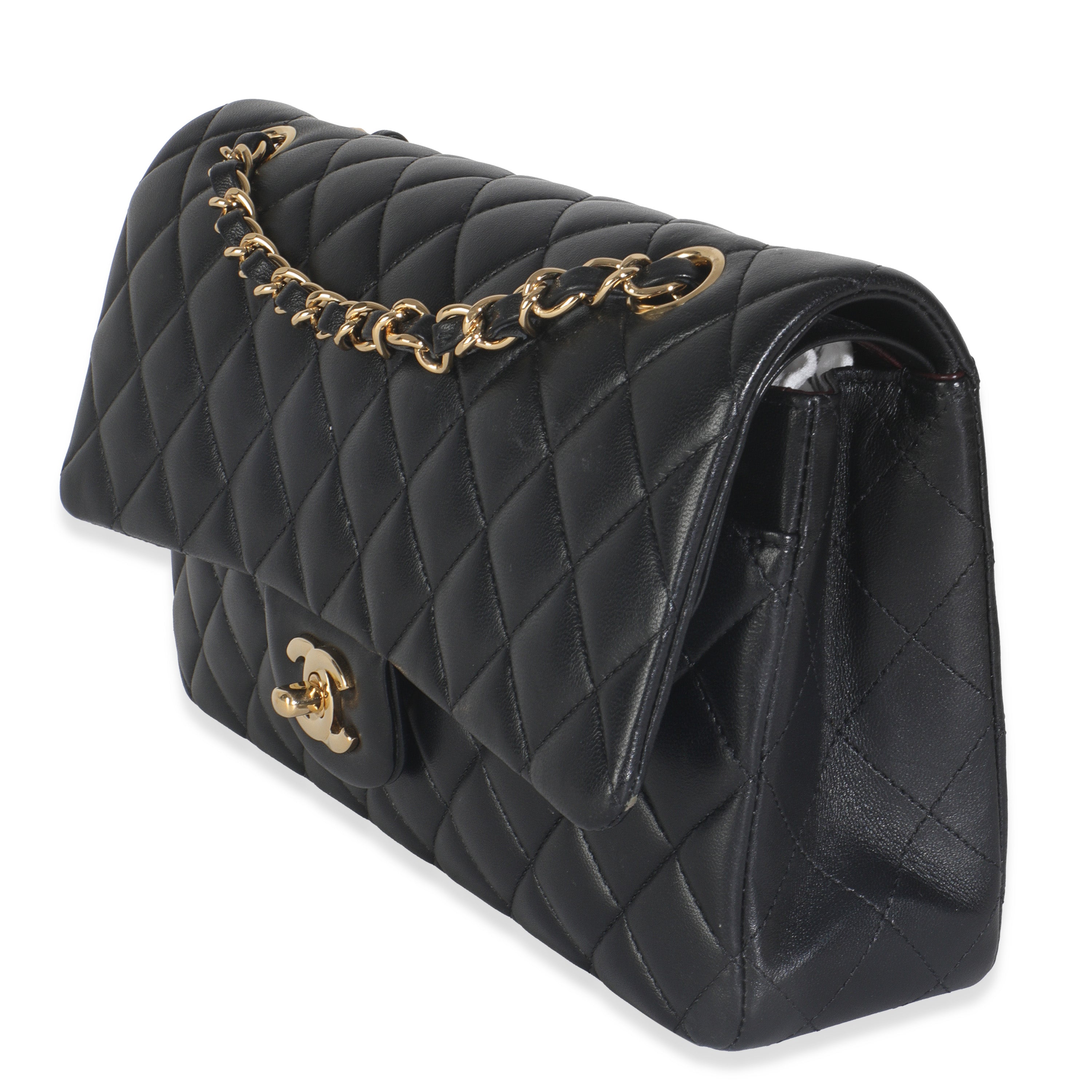 Black Quilted Lambskin Medium Classic Double Flap Bag