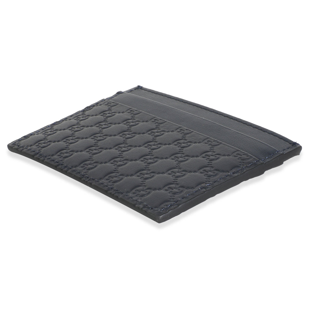 Navy Microguccissima Card Case