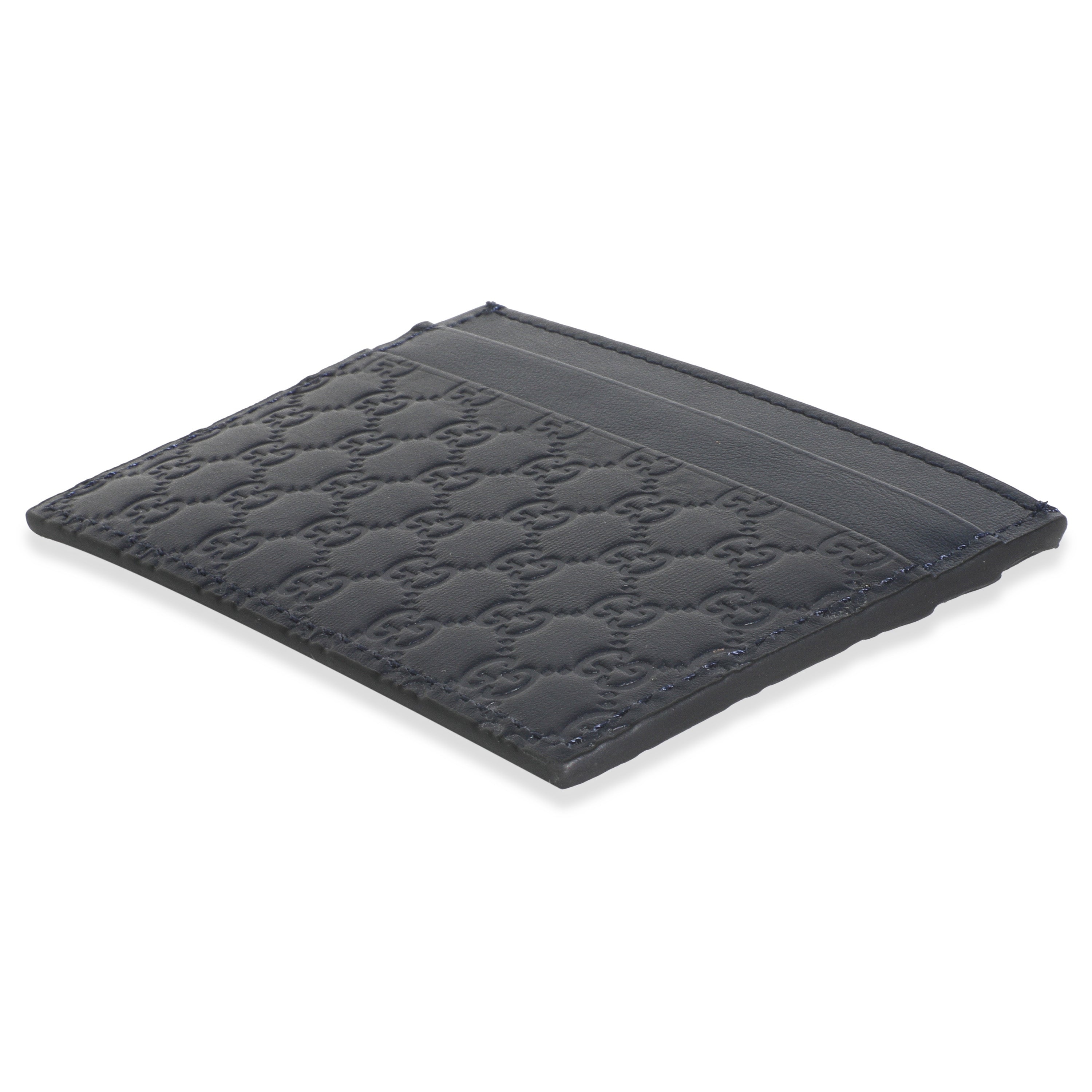 Navy Microguccissima Card Case