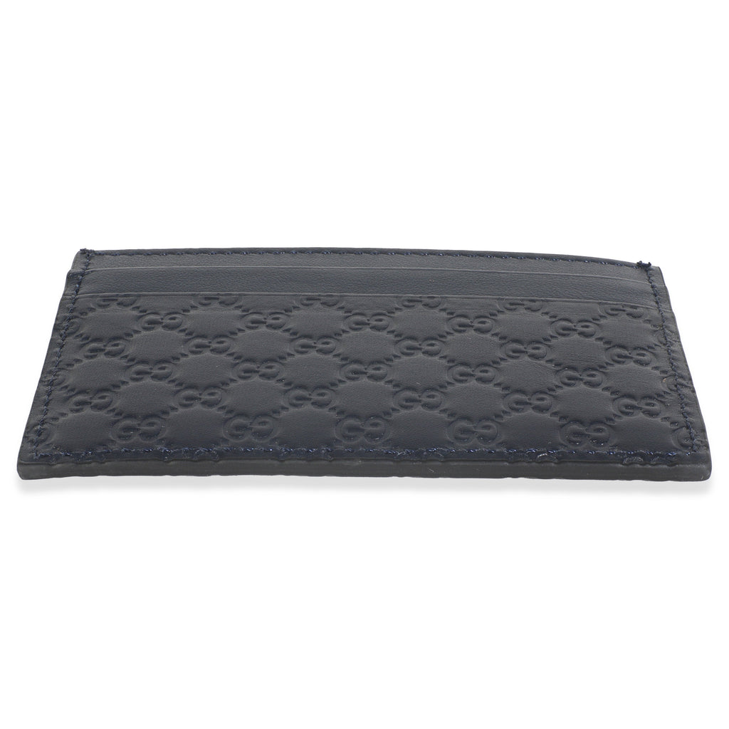 Navy Microguccissima Card Case