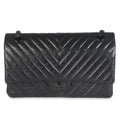 Aged Calfskin Chevron 2.55 So Black Reissue 226 Flap Bag