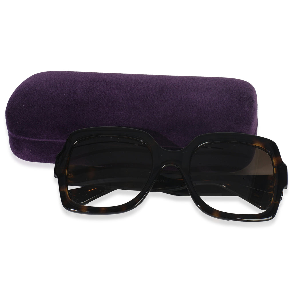 Brown Acetate Gradient Square Lens GG Sunglasses