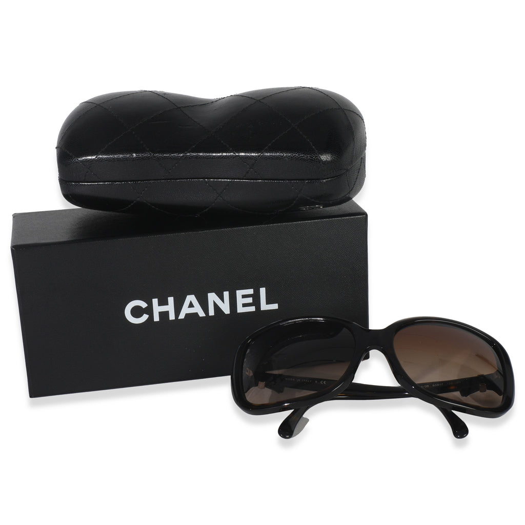 Brown Acetate Rectangle Lens CC Bow Sunglasses
