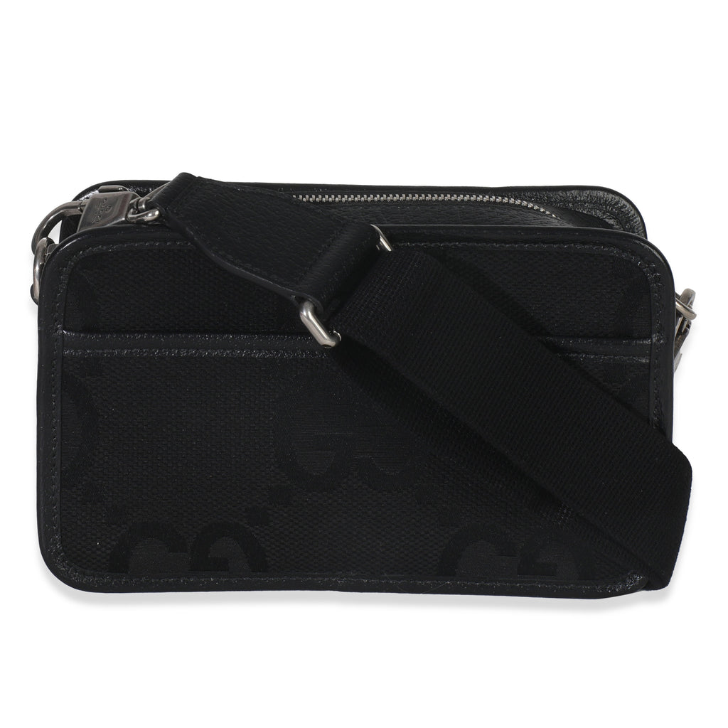 Black Jumbo GG Canvas Messenger Bag