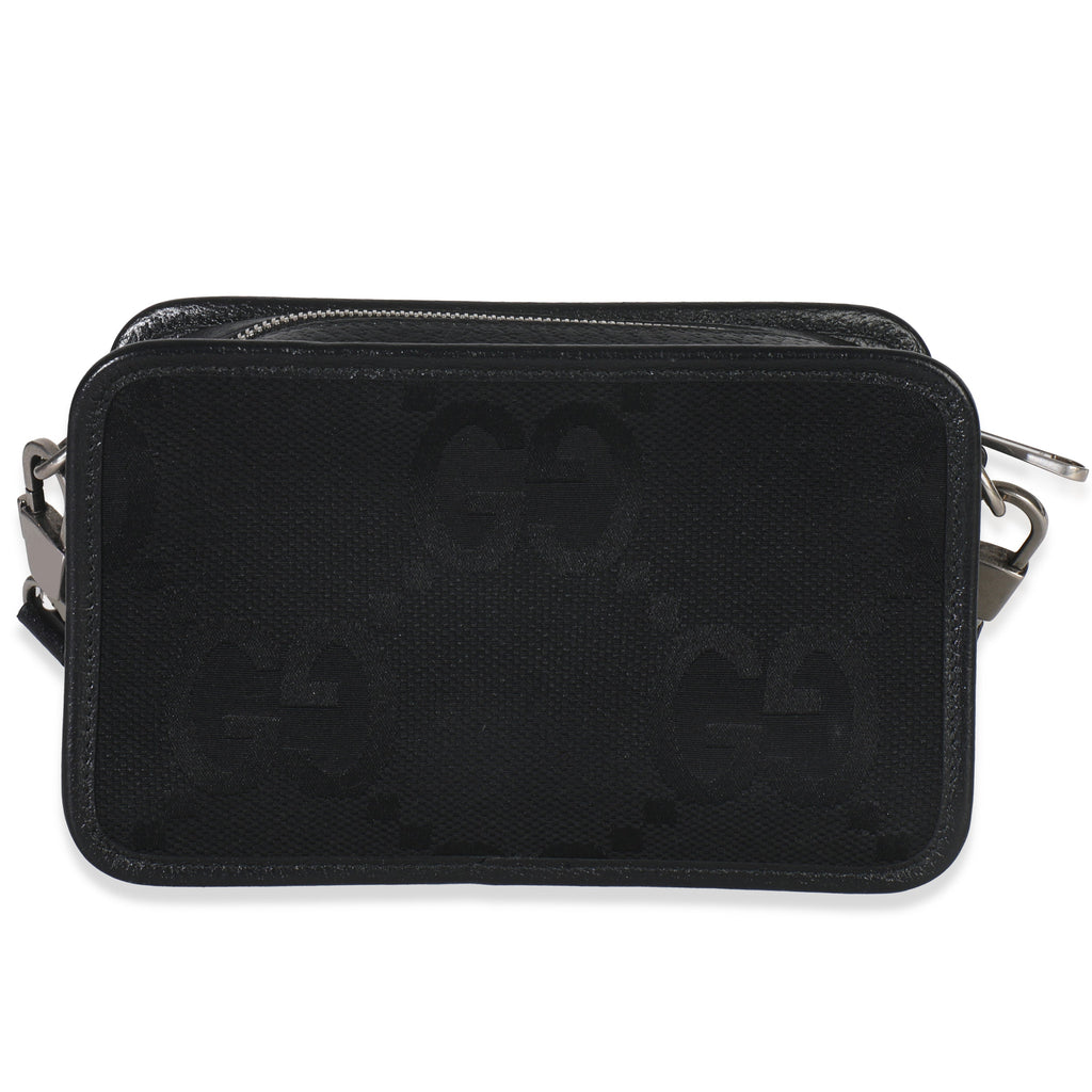 Black Jumbo GG Canvas Messenger Bag
