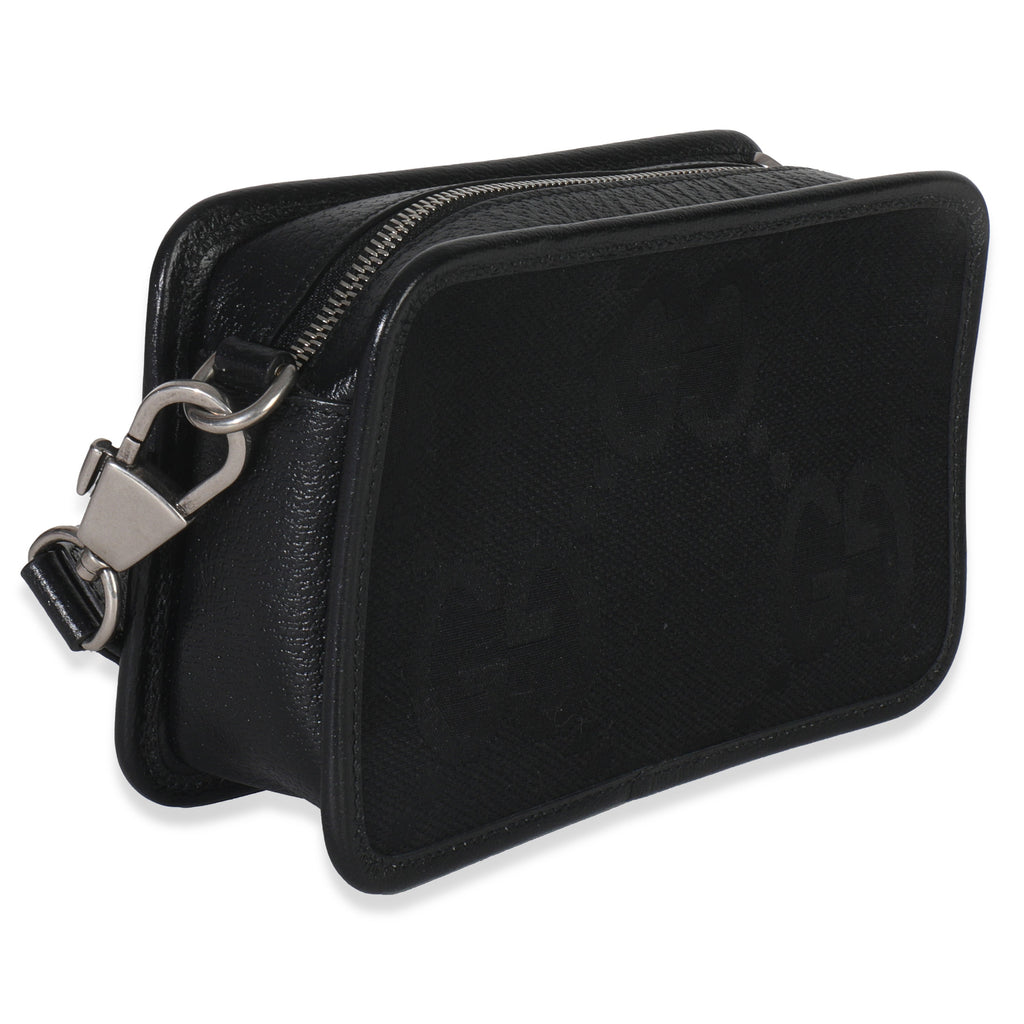 Black Jumbo GG Canvas Messenger Bag