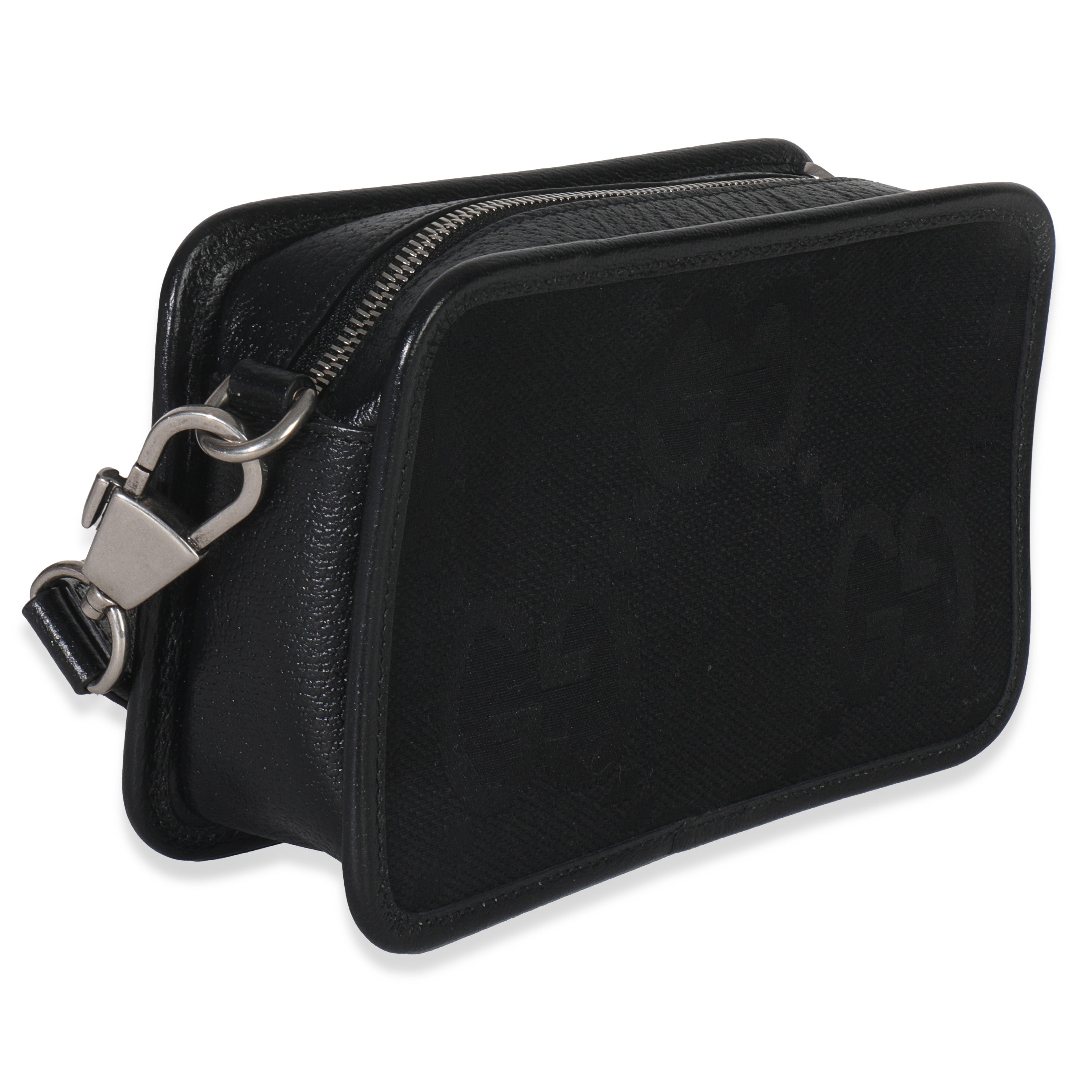 Black Jumbo GG Canvas Messenger Bag