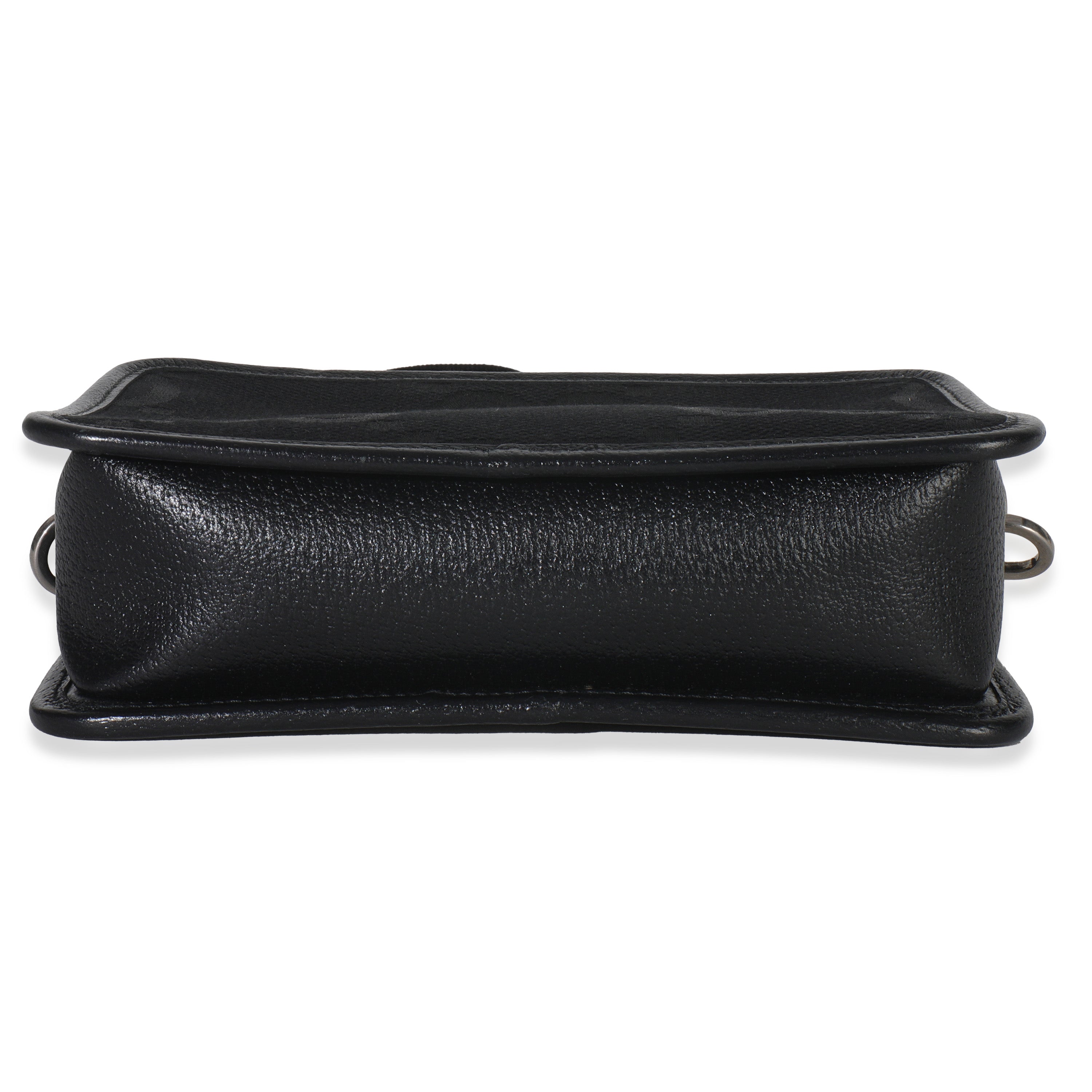Black Jumbo GG Canvas Messenger Bag