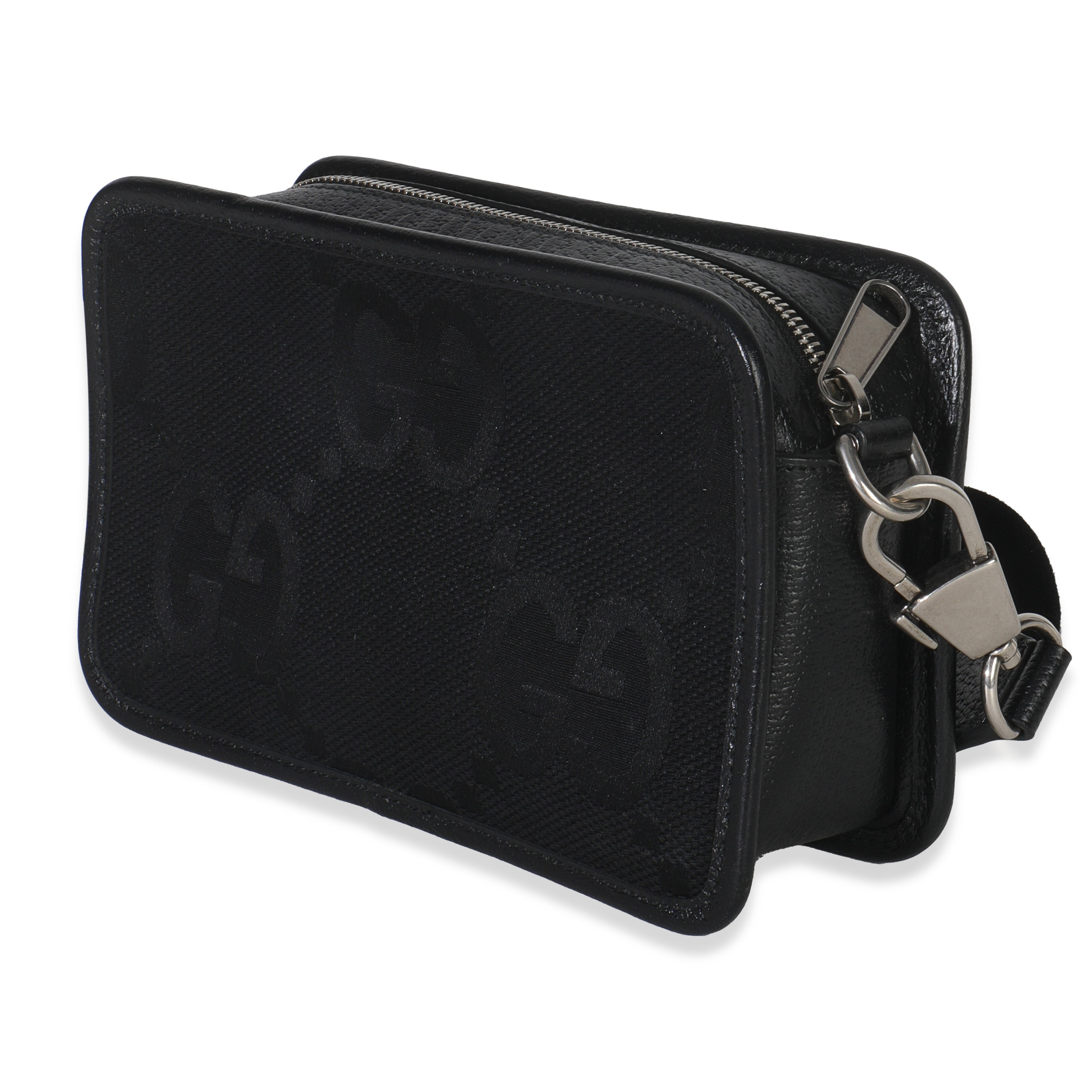 Black Jumbo GG Canvas Messenger Bag