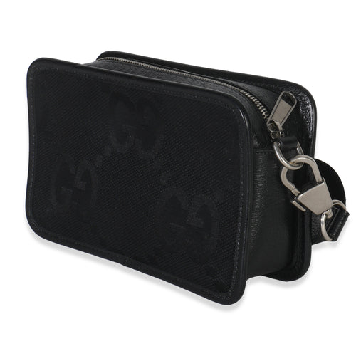 Black Jumbo GG Canvas Messenger Bag
