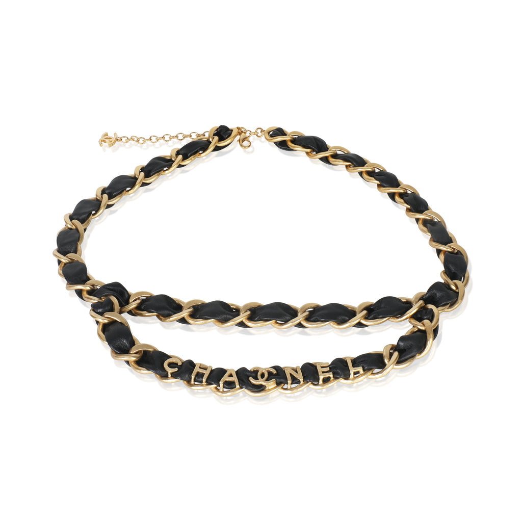 Gold-Plated  2020 Leather Chain Link Belt