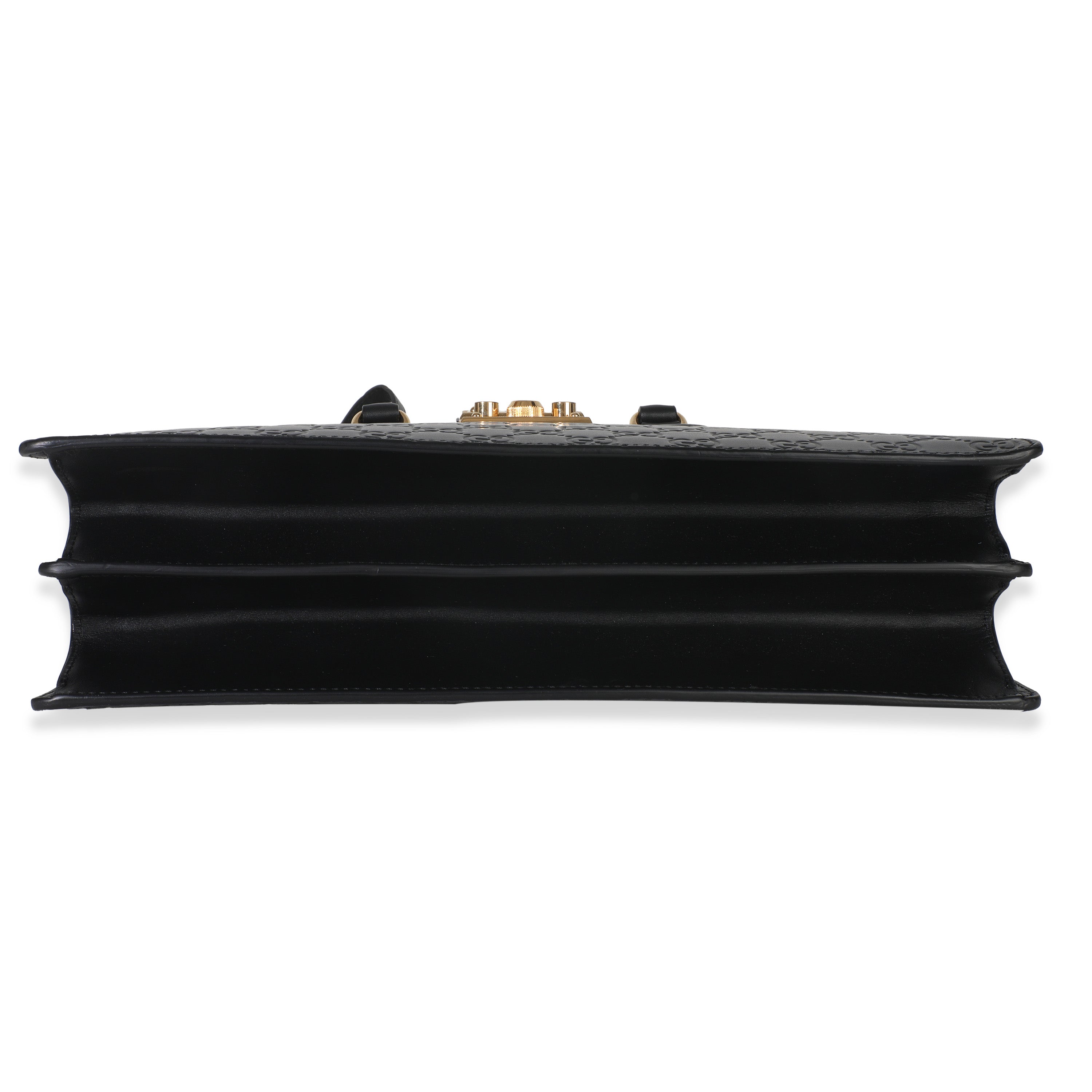 Black Guccissima Leather Medium Padlock Convertible Tote