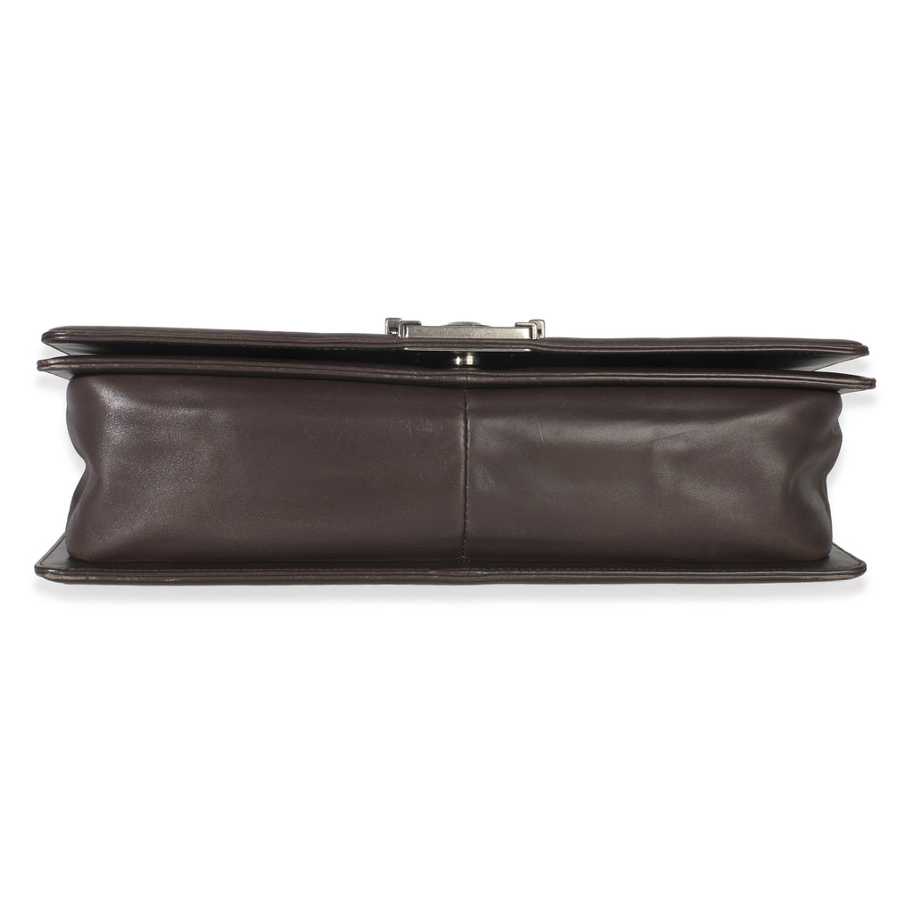 Dark Grey Smooth Calfskin XL Reverso Boy Bag