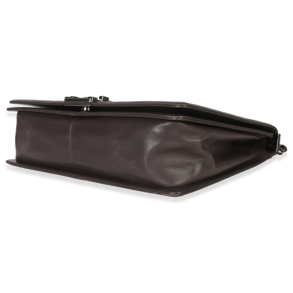 Dark Grey Smooth Calfskin XL Reverso Boy Bag