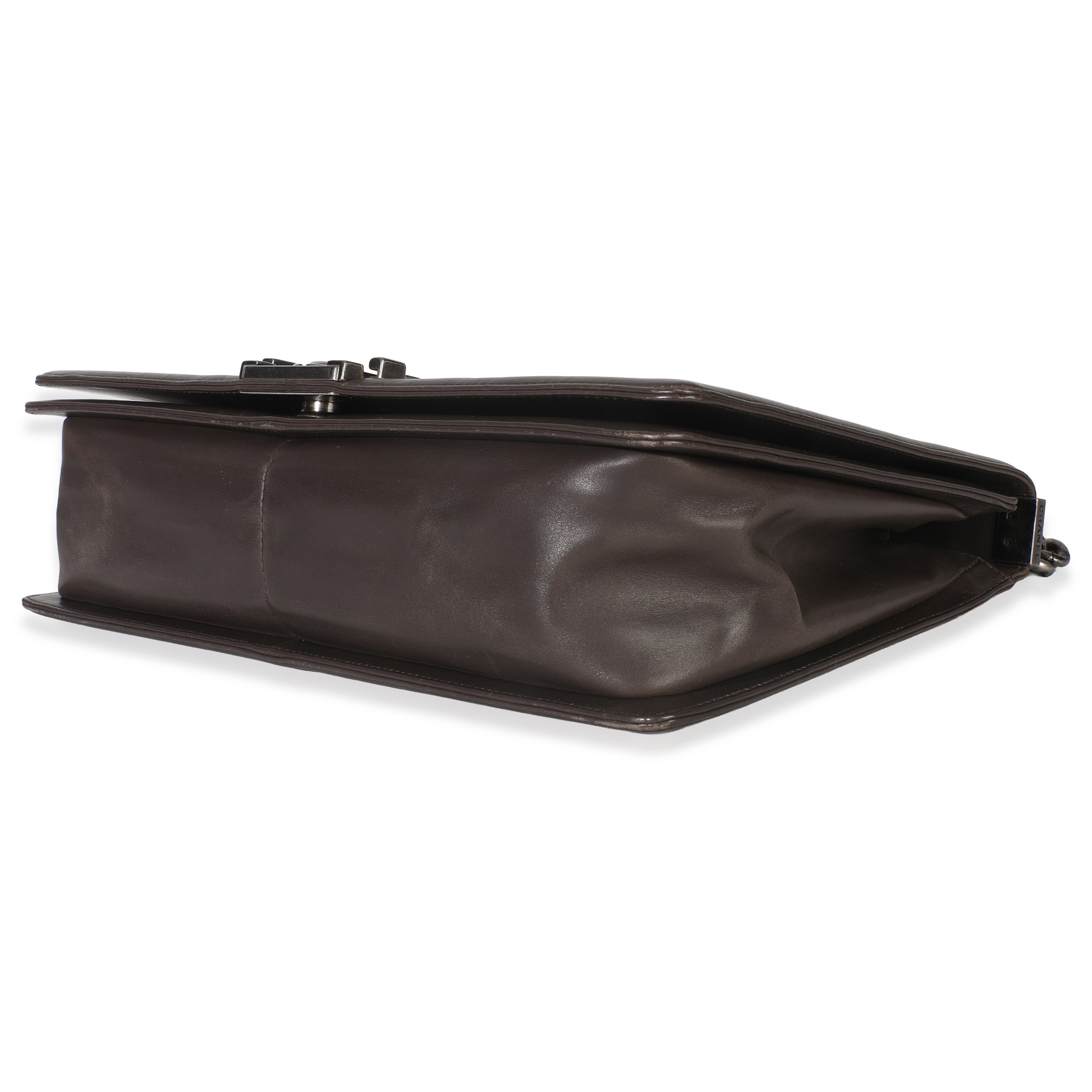 Dark Grey Smooth Calfskin XL Reverso Boy Bag
