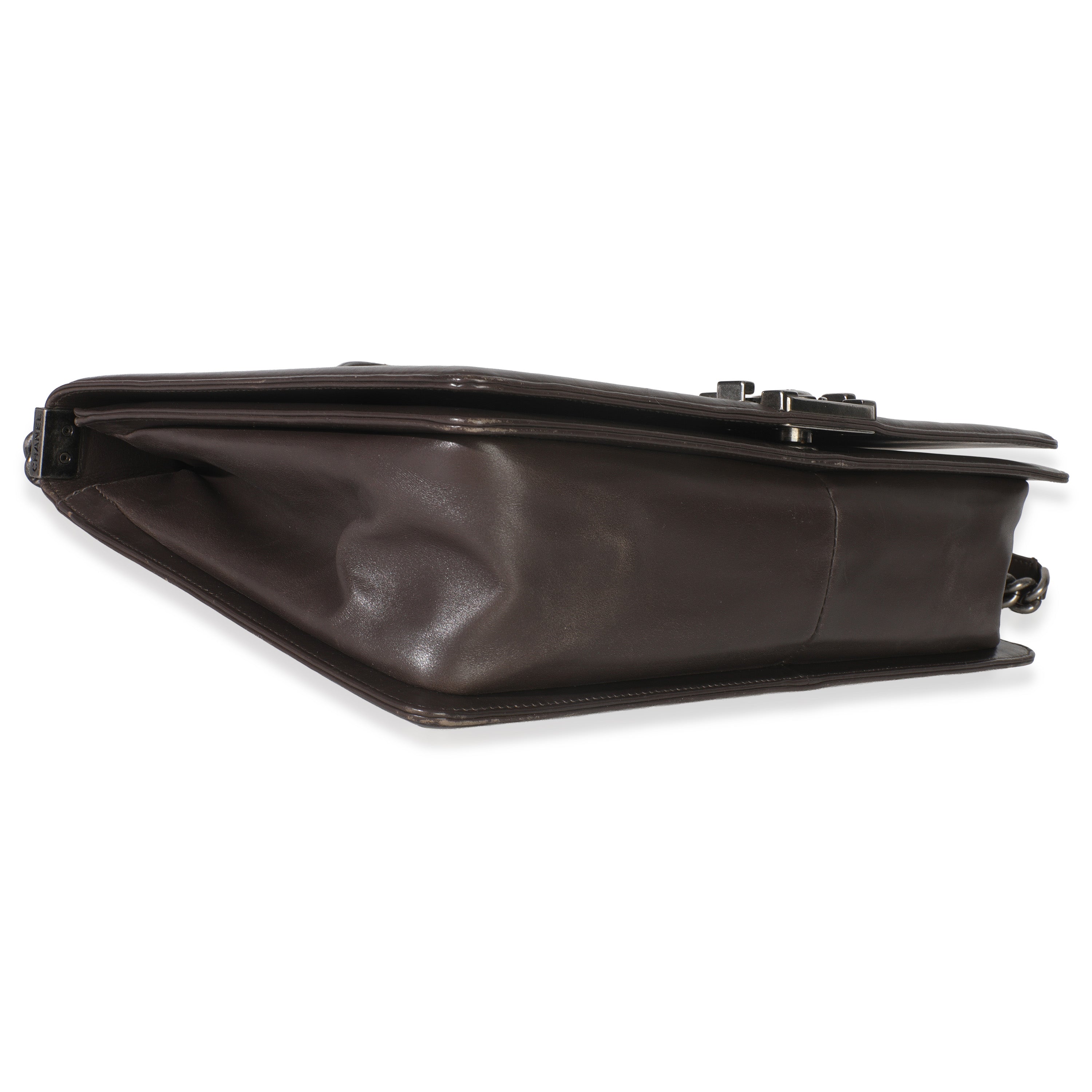 Dark Grey Smooth Calfskin XL Reverso Boy Bag
