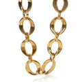 Gold-Plated  Vintage Oval Link Choker Necklace