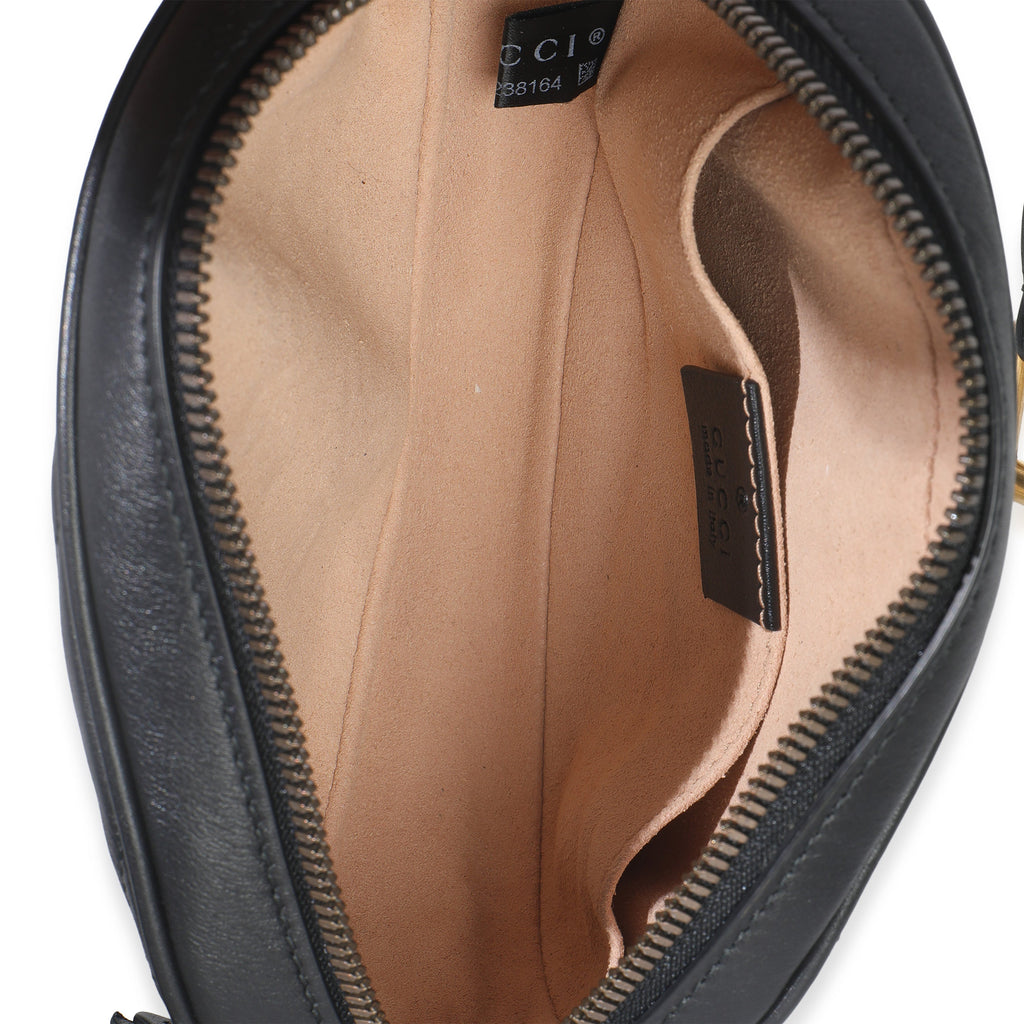 Black Matelasse Calfskin GG Marmont Belt Bag 75/30