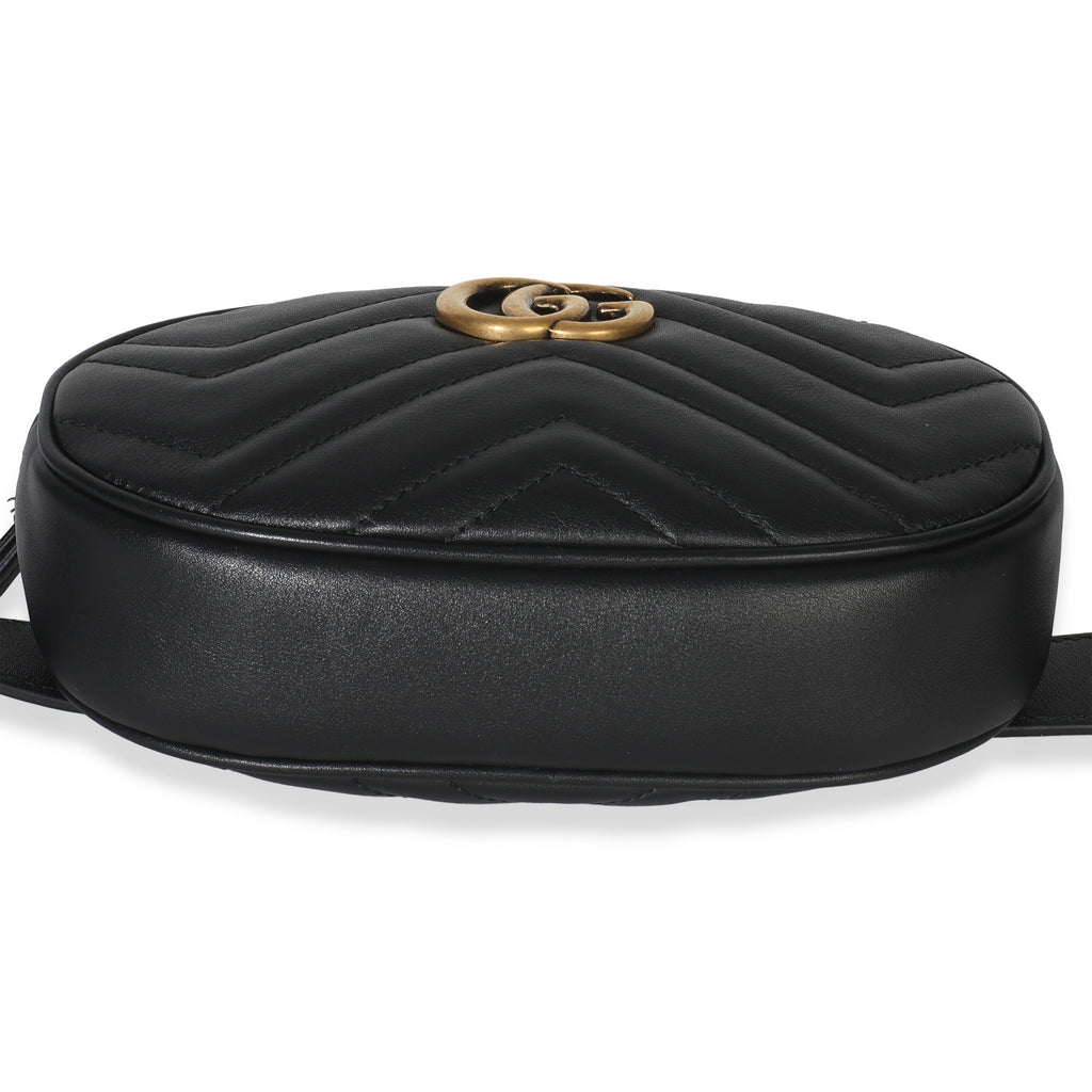 Black Matelasse Calfskin GG Marmont Belt Bag 75/30
