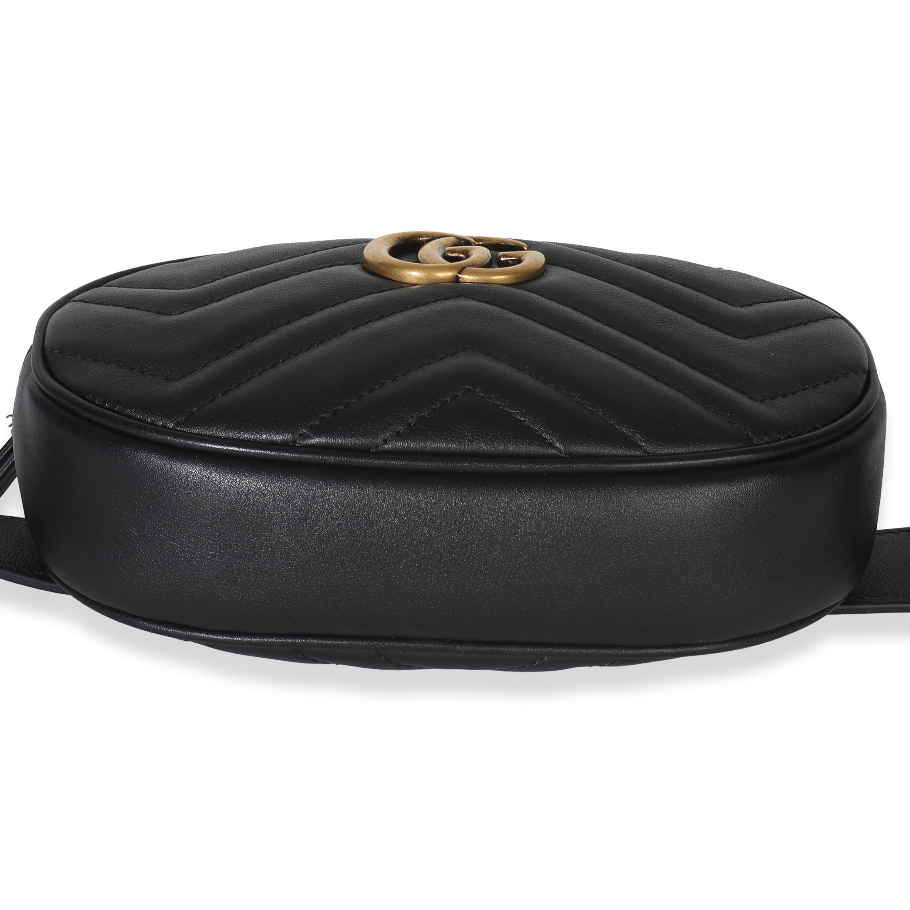 Black Matelasse Calfskin GG Marmont Belt Bag 75/30