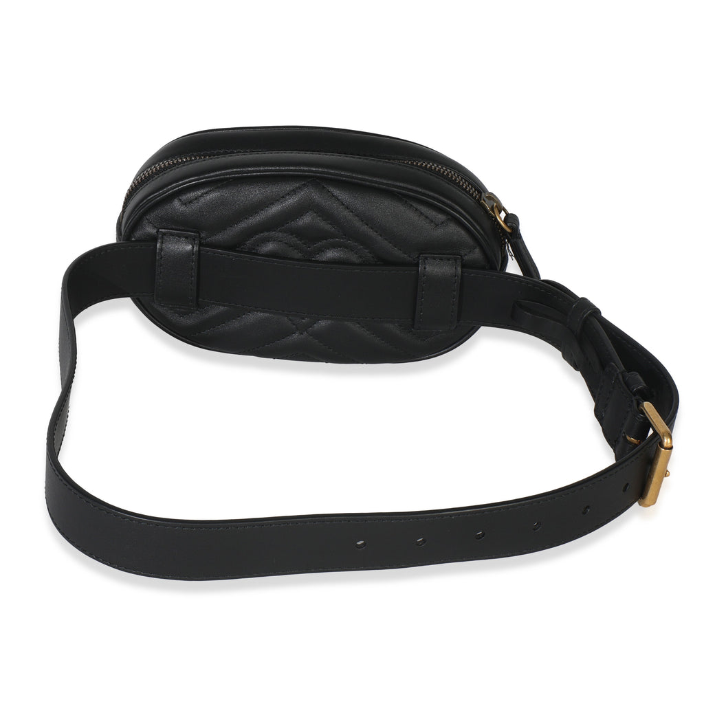 Black Matelasse Calfskin GG Marmont Belt Bag 75/30