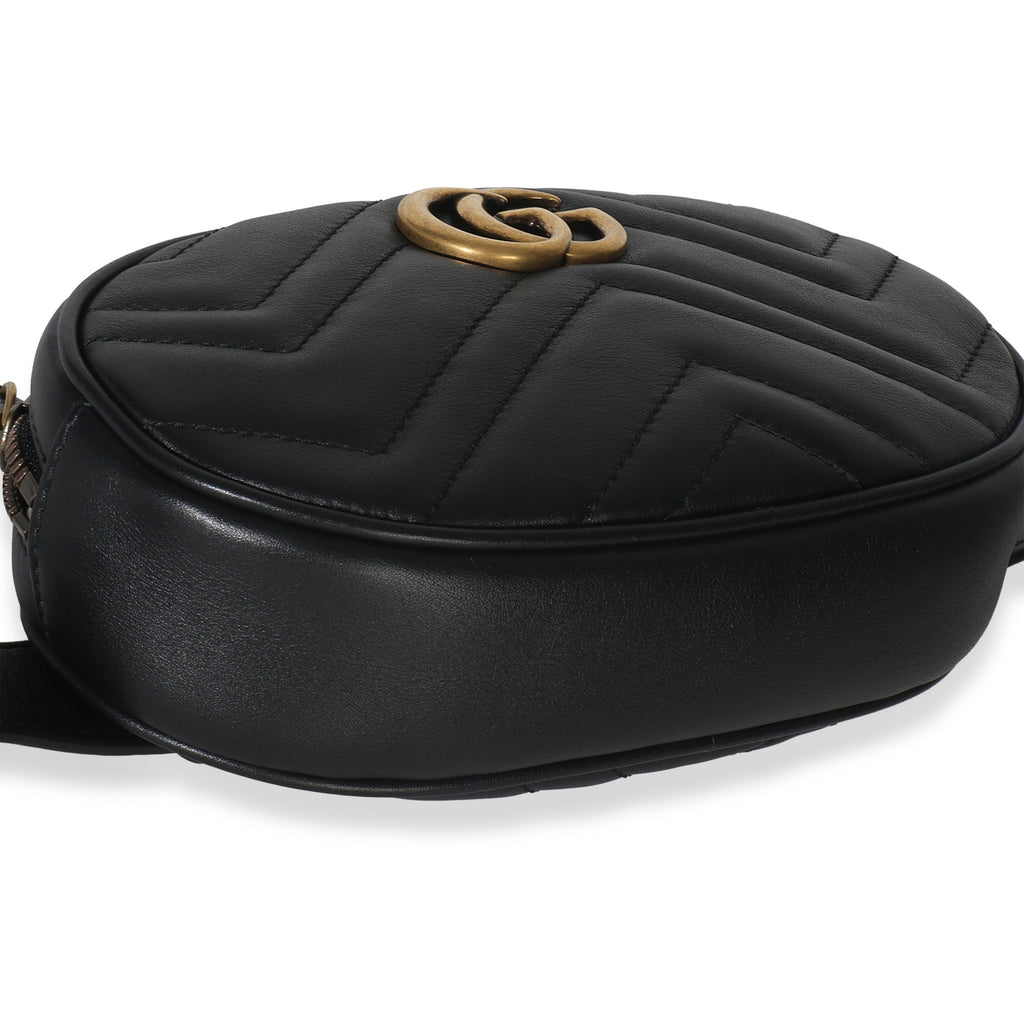 Black Matelasse Calfskin GG Marmont Belt Bag 75/30