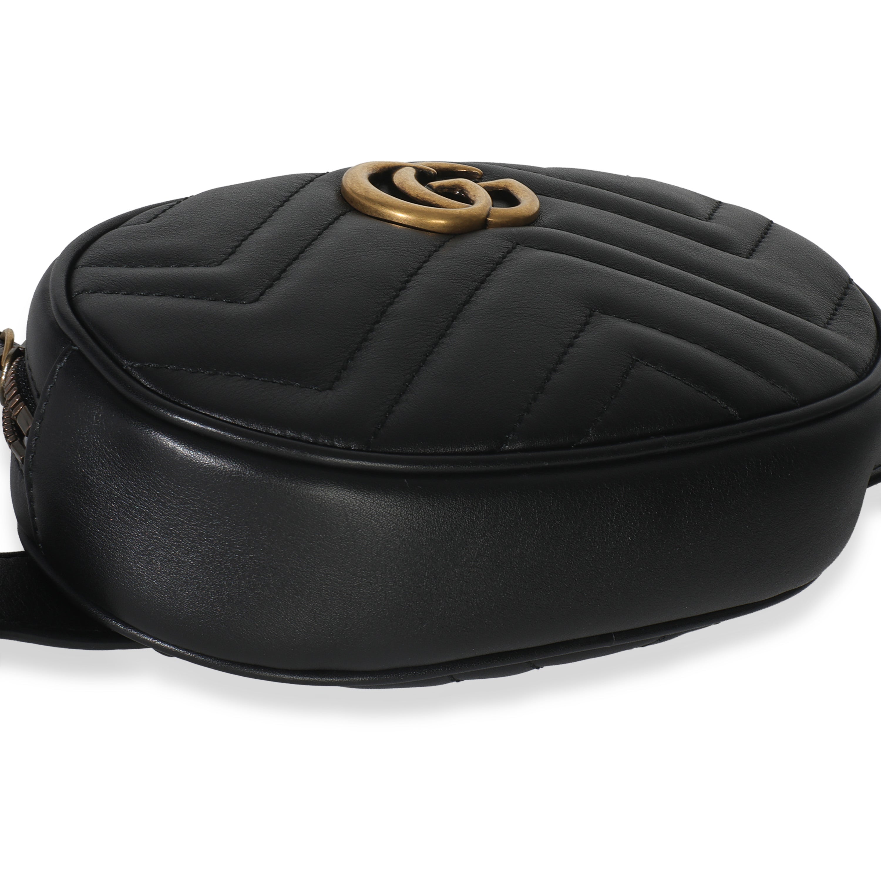 Black Matelasse Calfskin GG Marmont Belt Bag 75/30