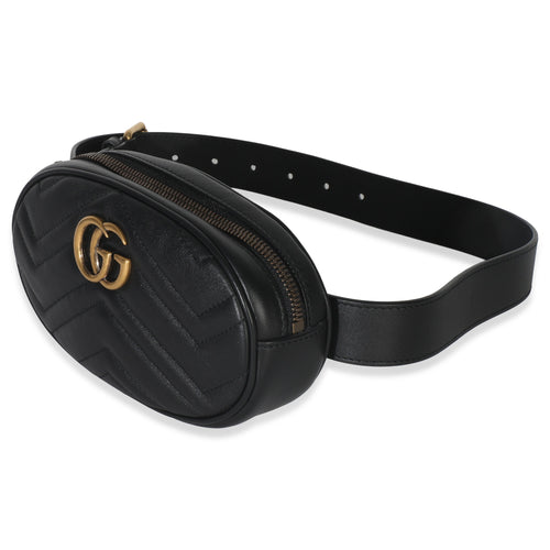 Black Matelasse Calfskin GG Marmont Belt Bag 75/30