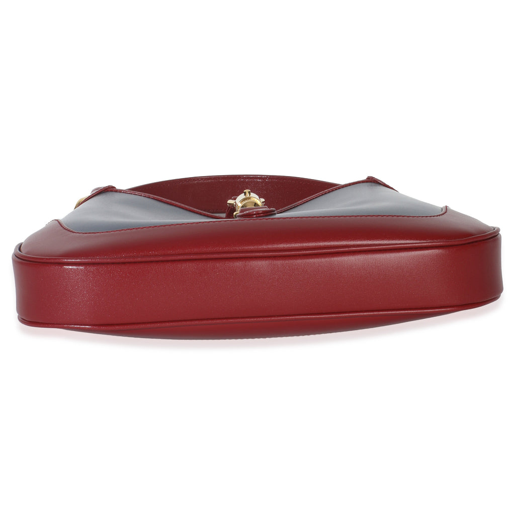 Red Blue Boarded Dyana Lux Calfskin Bi-Color Small Jackie 1961 Hobo