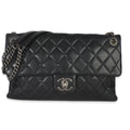Black Quilted Calfskin Medium Burgundy Rocks Flap Bag