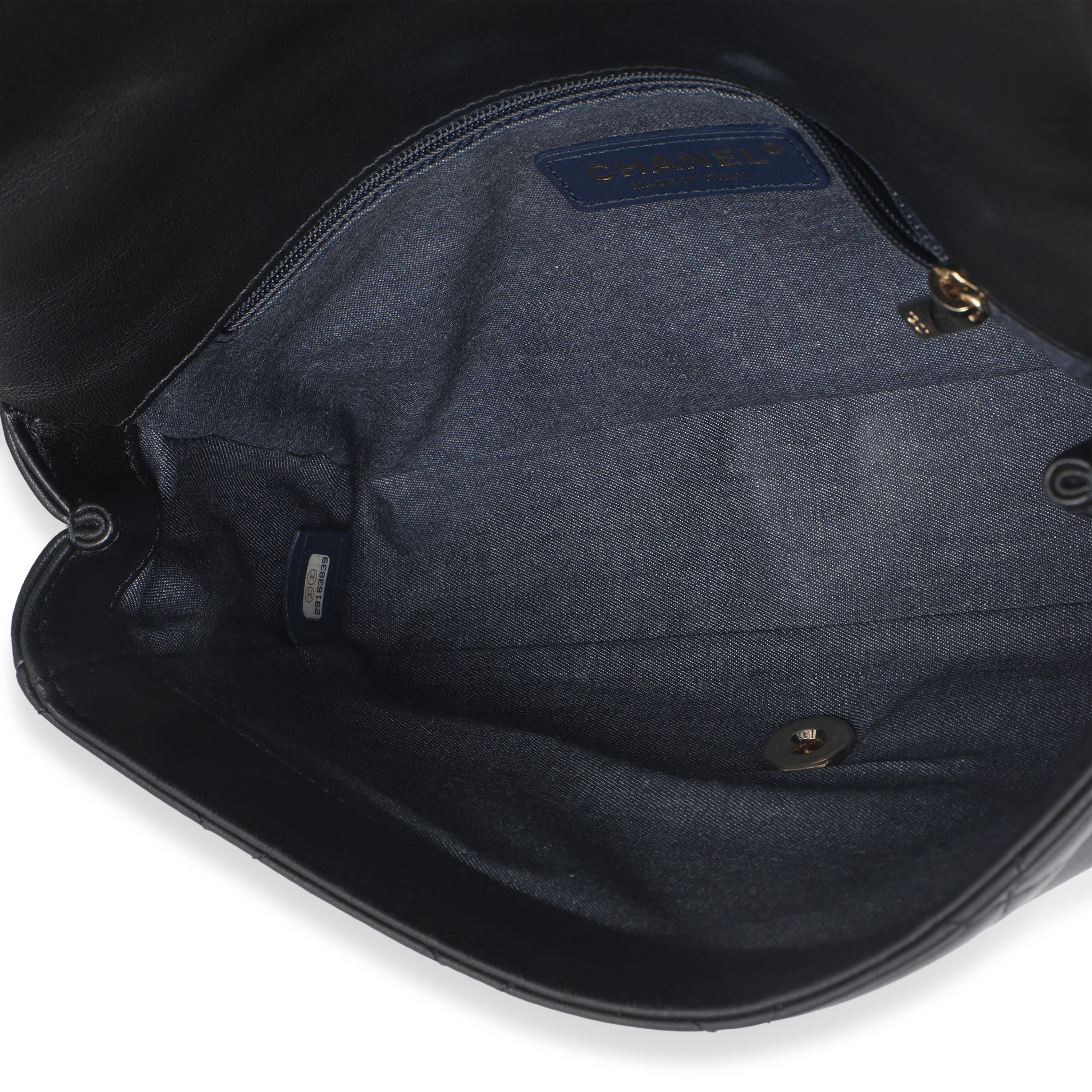 Black Quilted Lambskin Resin Elegant Chain Flap Bag