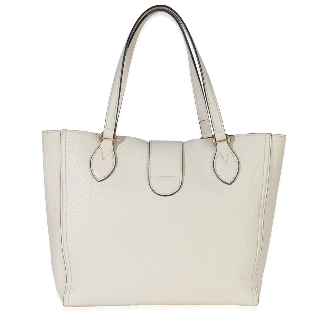 White Calfskin GG Marmont Tote