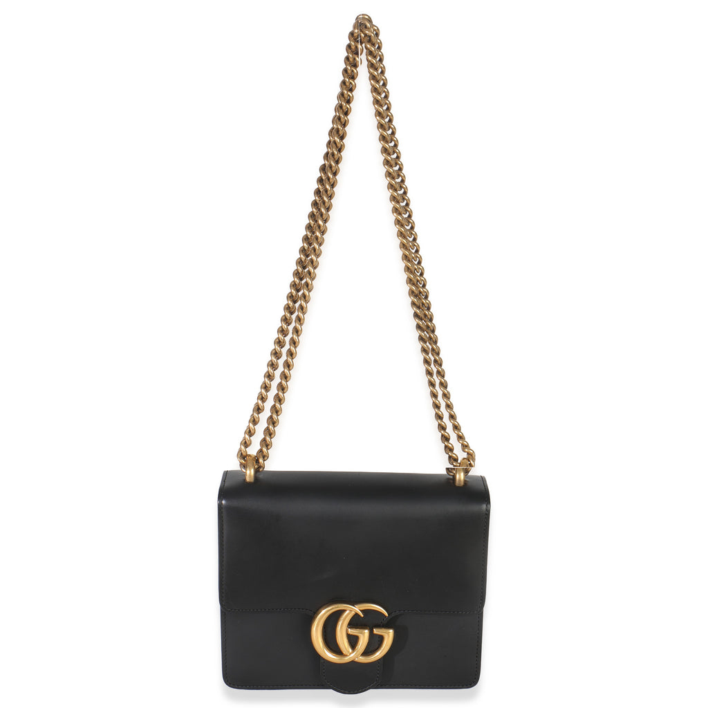 Black Smooth Calfskin Small GG Marmont Chain Bag