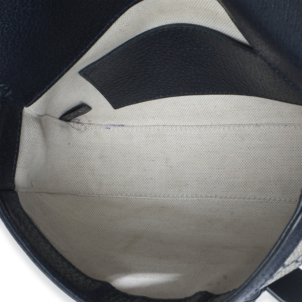 Navy GG Supreme Monogram Web Horsebit 1955 Mini Bag