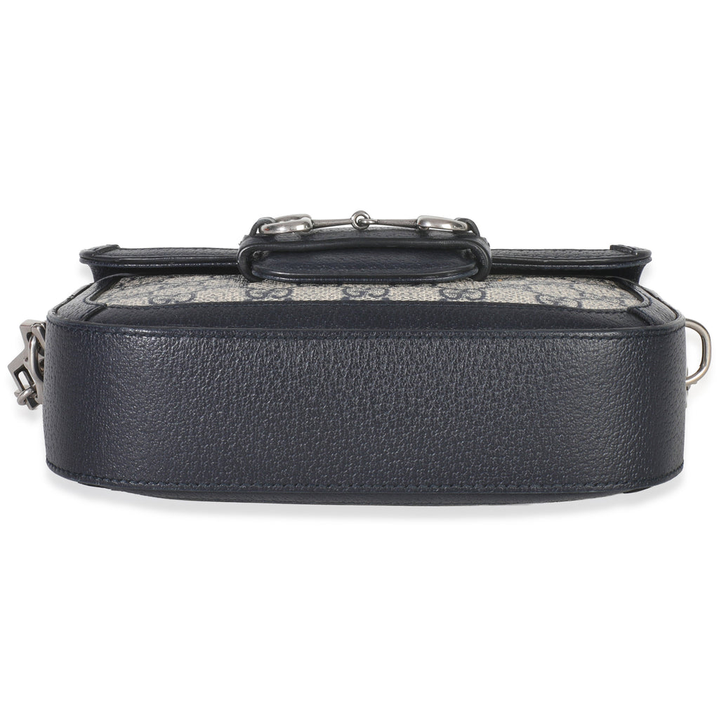 Navy GG Supreme Monogram Web Horsebit 1955 Mini Bag