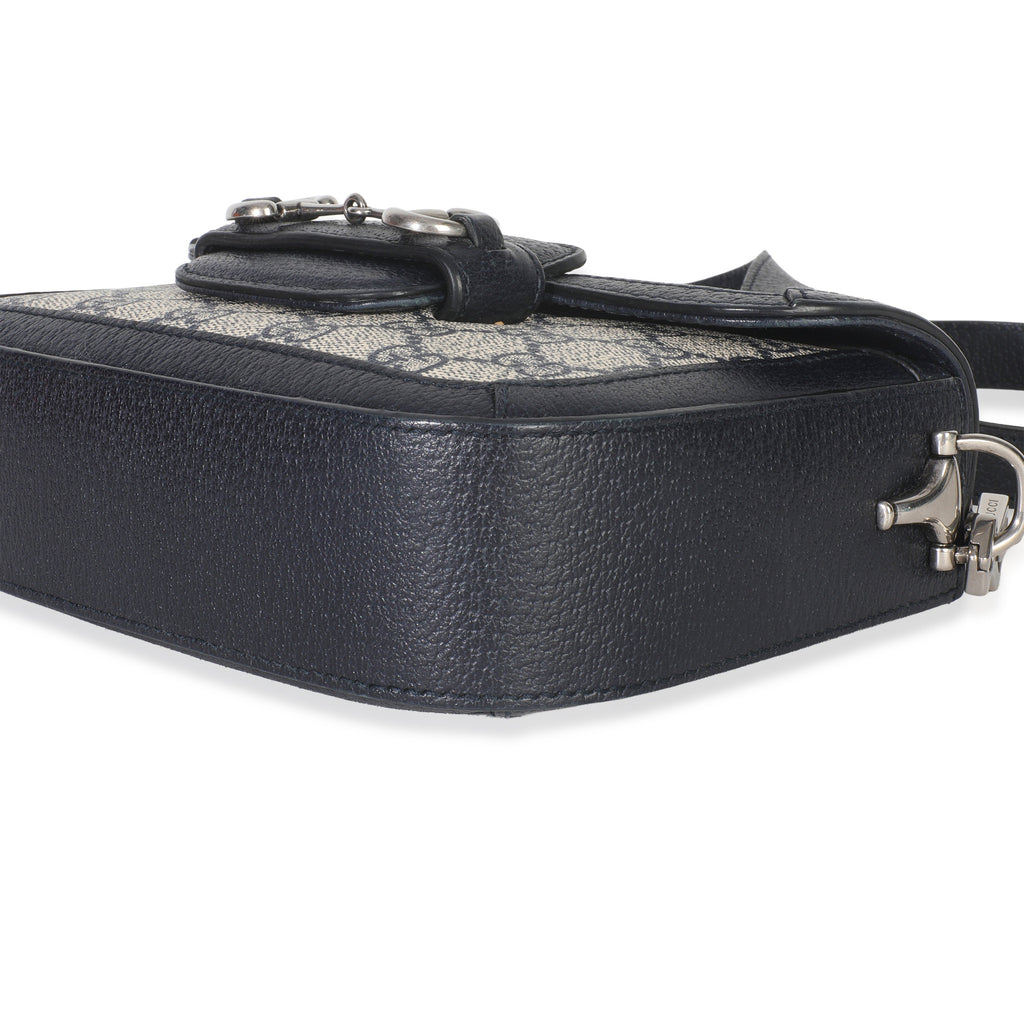 Navy GG Supreme Monogram Web Horsebit 1955 Mini Bag
