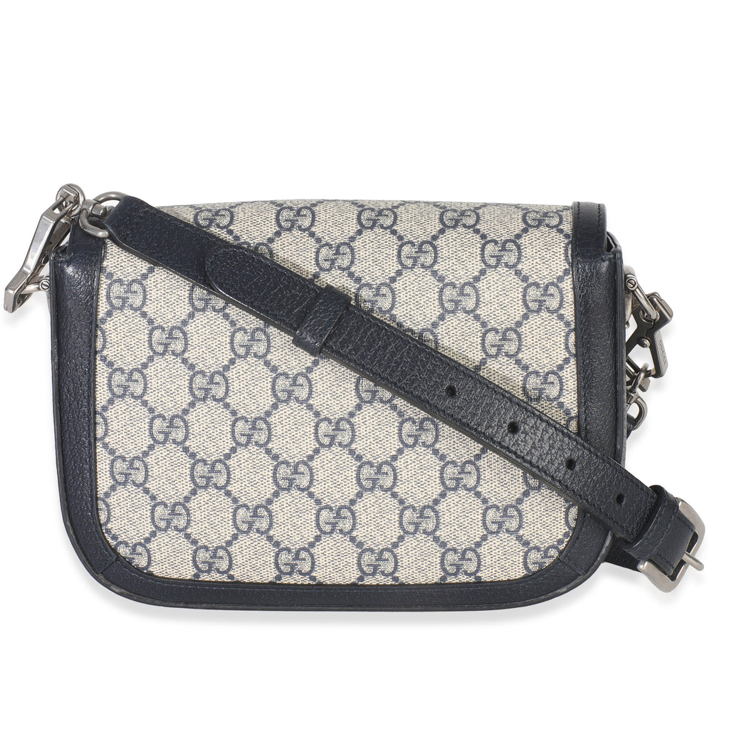 Navy GG Supreme Monogram Web Horsebit 1955 Mini Bag