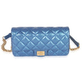 Blue Metallic Aged Quilted Calfskin 2.55 Reissue Flap Belt Bag