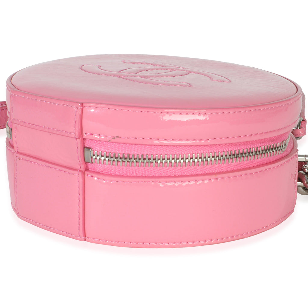 Pink Glazed Calfskin CC Round As Earth Bag