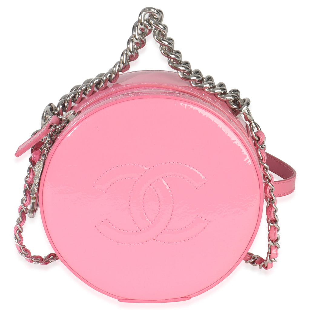 Pink Glazed Calfskin CC Round As Earth Bag