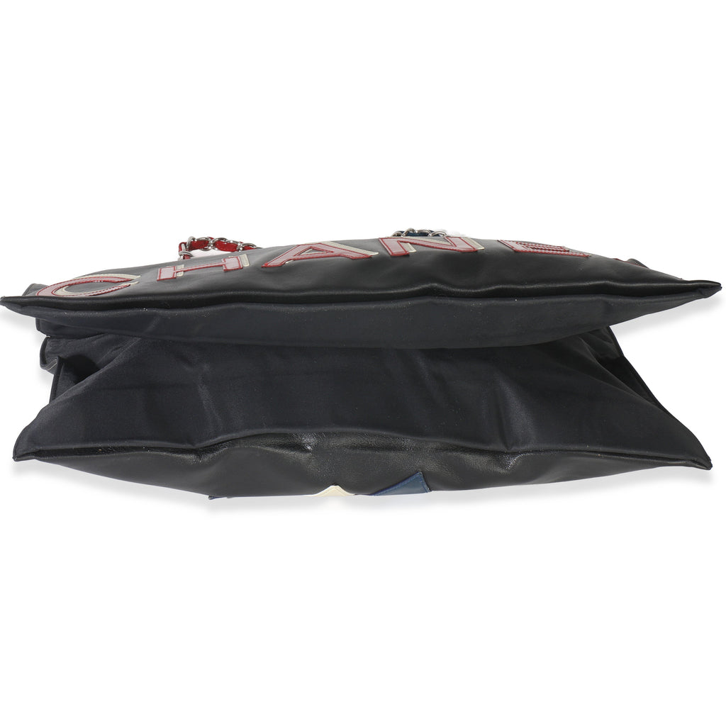 Vintage Black Red Lambskin No. 5 Star Chain Tote Bag