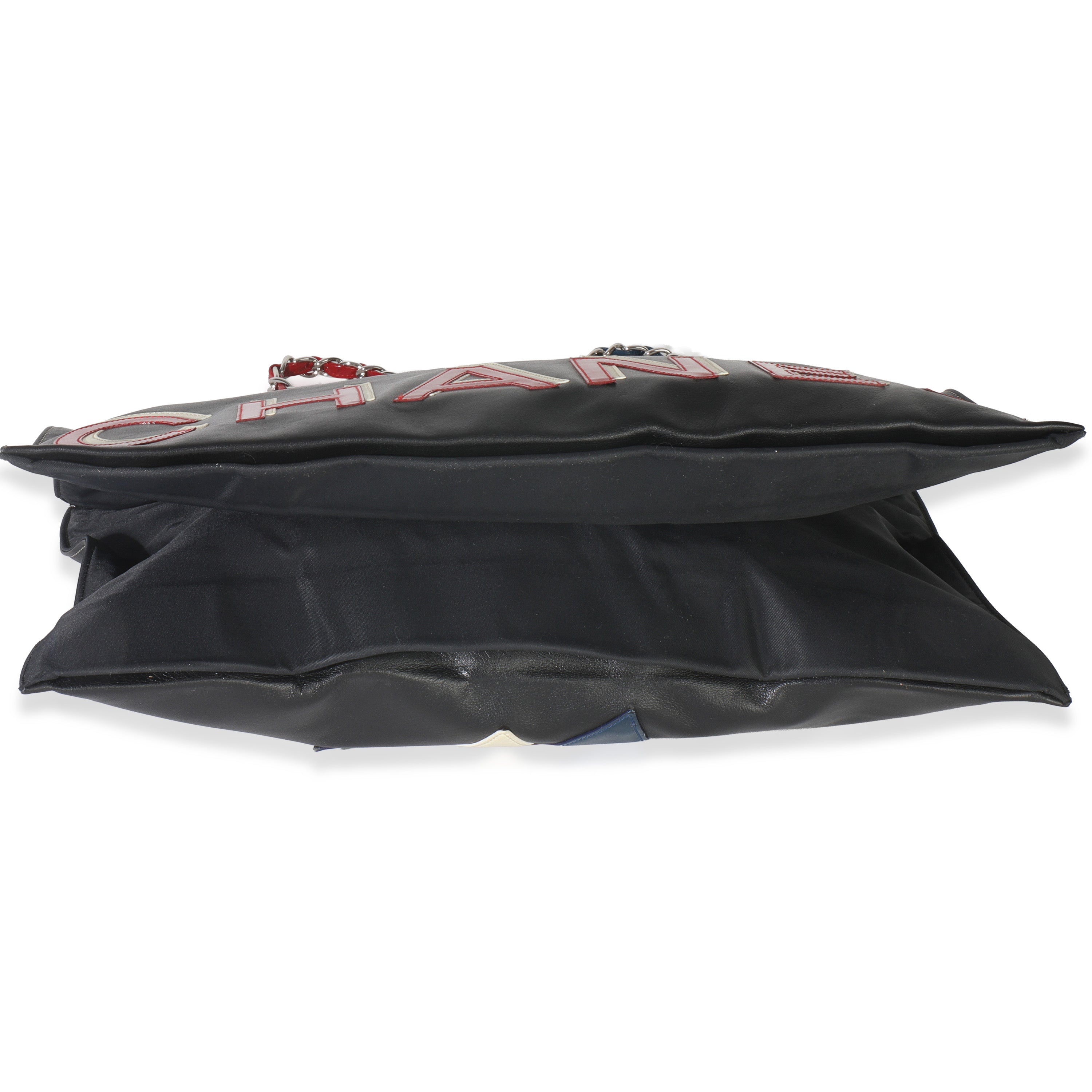 Vintage Black Red Lambskin No. 5 Star Chain Tote Bag