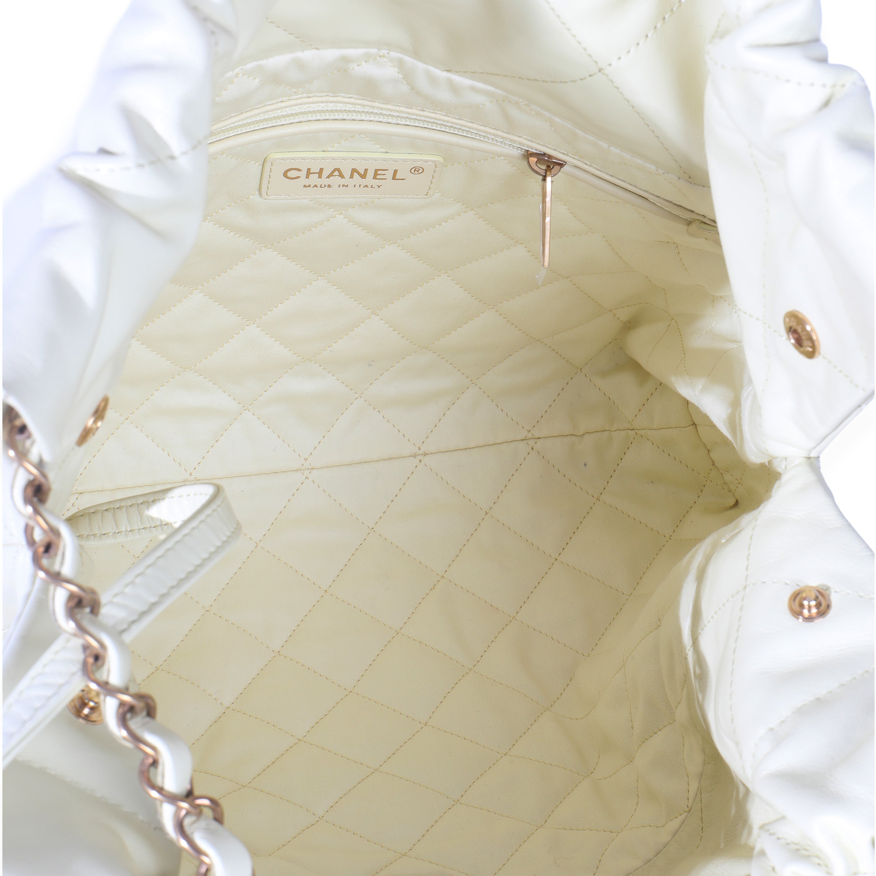 Pale Yellow Quilted Lambskin Chanel Small 22 Hobo