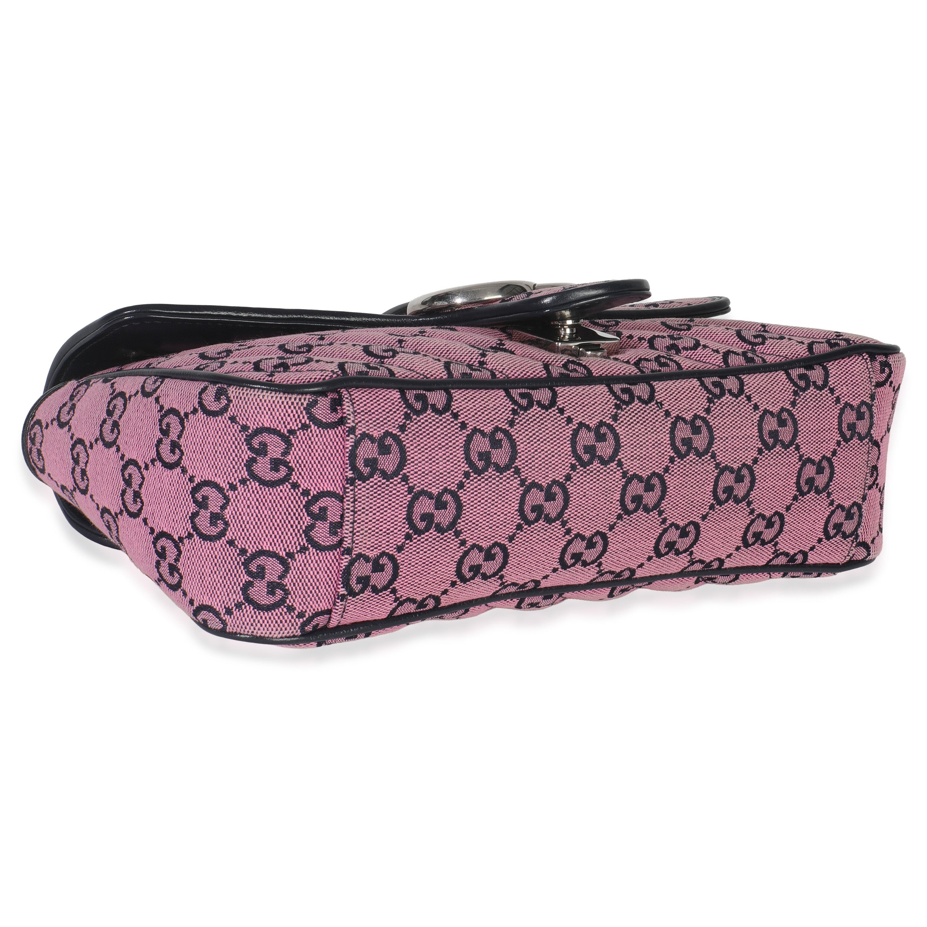 Pink GG Matelasse Diagonal Canvas Small GG Marmont Shoulder Bag