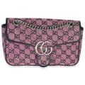 Pink GG Matelasse Diagonal Canvas Small GG Marmont Shoulder Bag