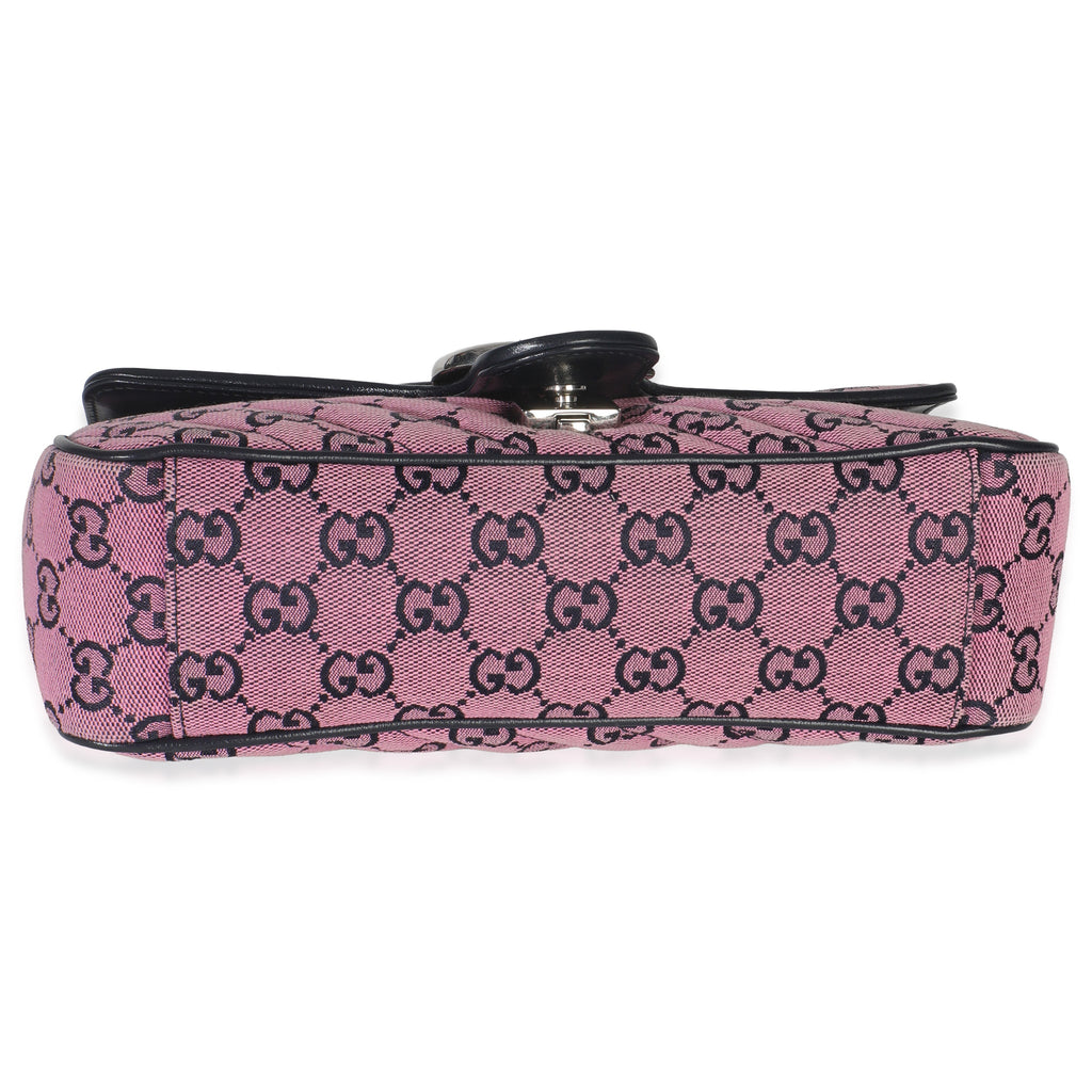 Pink GG Matelasse Diagonal Canvas Small GG Marmont Shoulder Bag