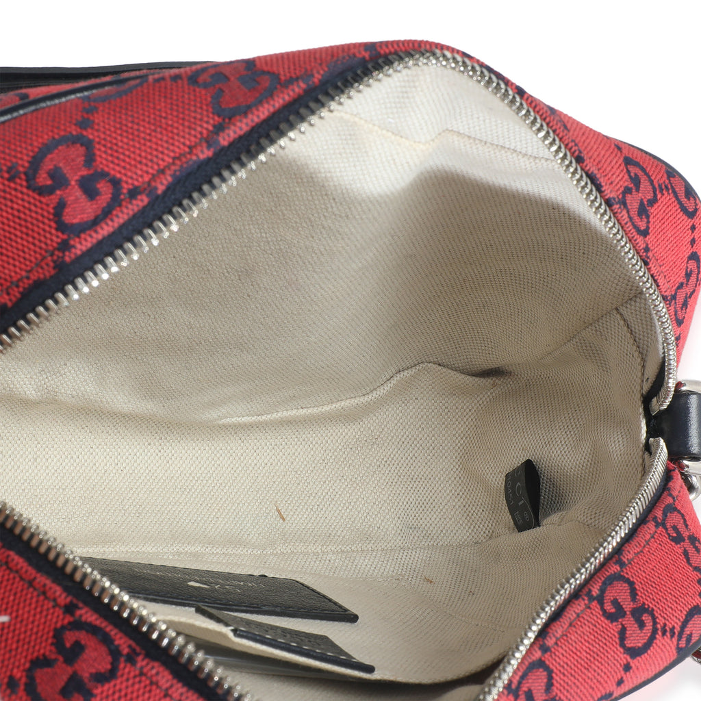 Red GG Diagonal Quilted Canvas Small GG Marmont Camera Bag
